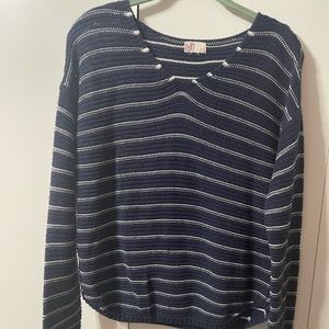 SO Navy White Stripe Sweater